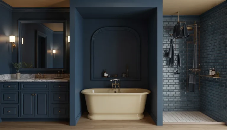 15 Dramatic Dark Blue Bathroom Ideas for a Luxe Moody Look