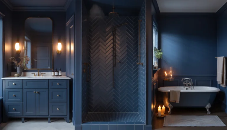 18 Dramatic Dark Blue Bathroom Ideas for a Luxe Moody Space